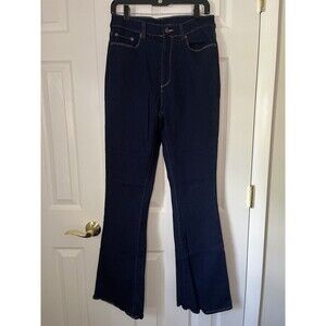 L.L. Bean Women's Classic Fit Stretch Straight Leg Jeans Dark Wash Size 12 Tall